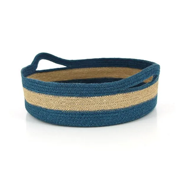 Mitienda Shop Mitienda Shop Brotkorb aus Jute Indigo rund, Blau, – Produktbild 1 von 3