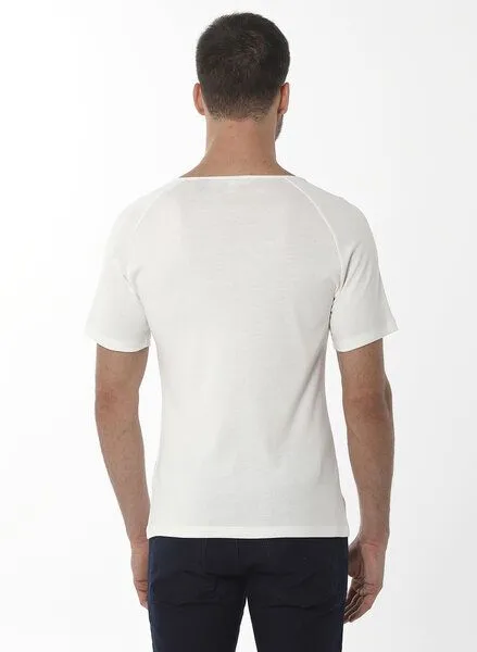 ORGANICATION ORGANICATION Henley-Shirt aus Bio-Baumwolle mit Raglanärmeln, Weiß(off white), – Produktbild 4 von 4