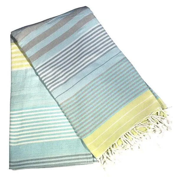 Karawan authentic Karawan authentic Fouta SUD (Peshtamal) aus Bio-Baumwolle, 100 x 200cm, Sunny lime, – Produktbild 2 von 4