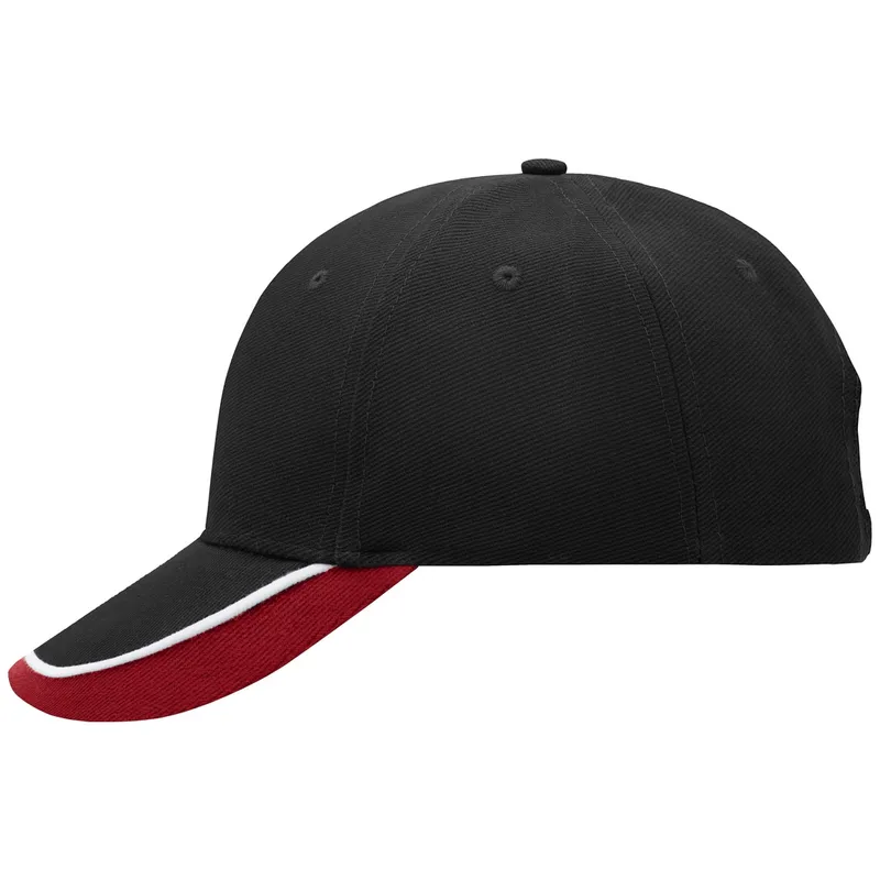 Myrtle Beach myrtle beach 6 Panel Kappe dreifarbig MB049 Einheitsgröße black/white/red – Produktbild 1 von 1