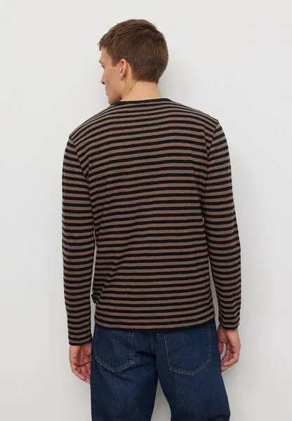 recolution recolution Longsleeve MACA STRIPES, Vintage brown, – Produktbild 3 von 4