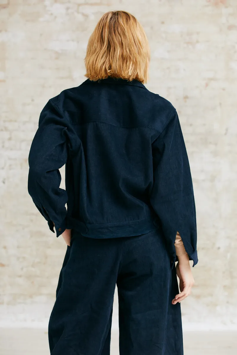 Jyoti - Fair Works Jyoti - Fair Works Damen vegan Jacke Khajani Nachtblau, Extra dunkelblau, – Produktbild 1 von 2
