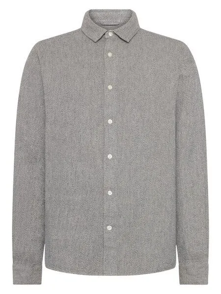 KnowledgeCotton Apparel KnowledgeCotton Apparel Herren Shirt- MÉLANGE SHIRT - GOTS, Light feather grey (grau), – Produktbild 1 von 3
