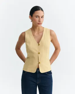 thinking mu Thinking MU Damen vegan Weste Alisa Gestreift Gelb – Produktbild 1 von 1
