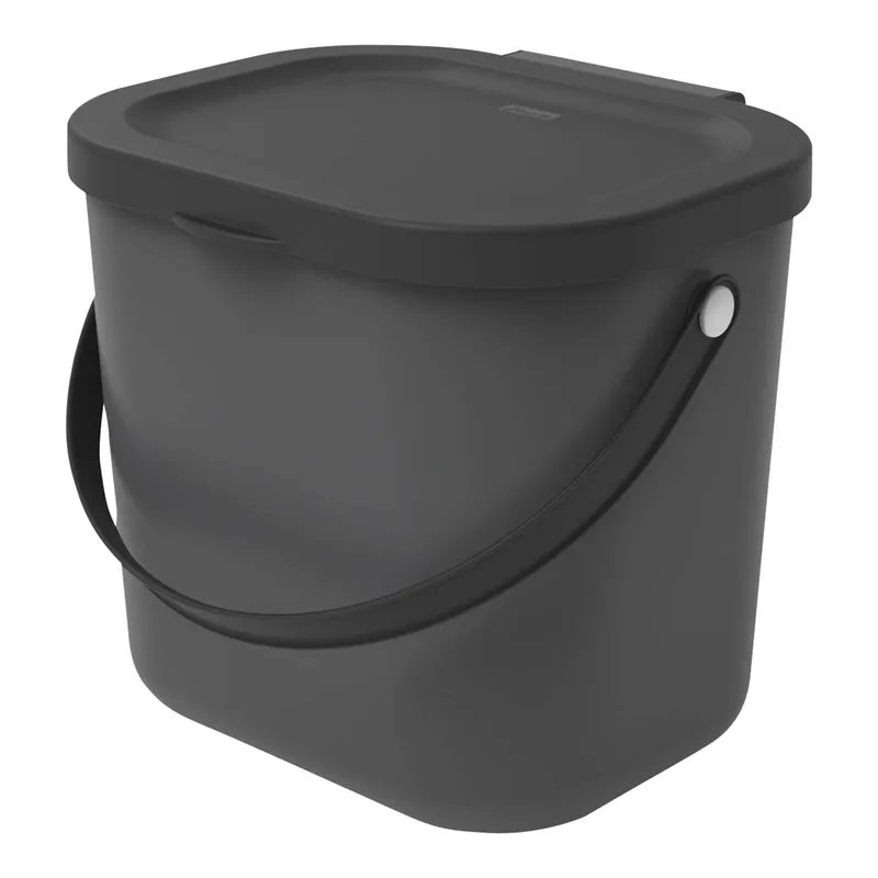 rotho rotho Abfallbehälter "ALBULA" aus Recyclingkunststoff, 6 l, anthrazit – Produktbild 1 von 2