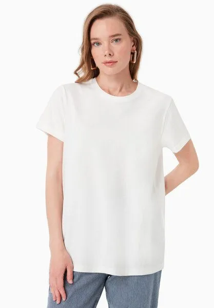 ORGANICATION ORGANICATION Damen Basic T-Shirt aus Bio-Baumwolle, Off white, – Produktbild 1 von 4