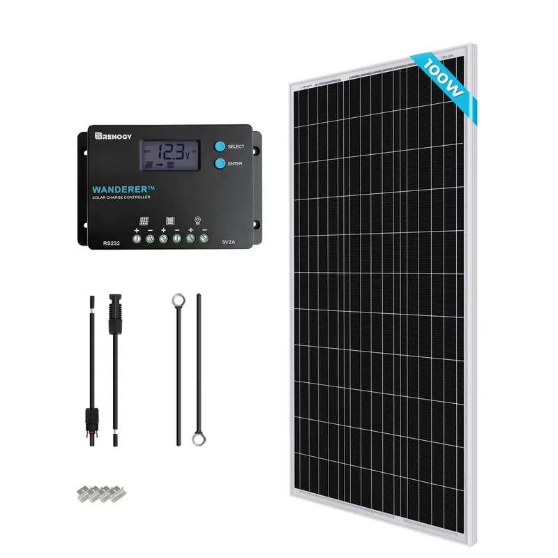Renogy 100W 12V Solaranlage mit 10A PWM Laderegler Wohnmobile – Produktbild 1 von 1