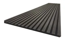 woodstore24 woodstore24 Akustikpaneele, schallabsorbierend, Bambus geölt, schwarz, auf schwarzem Filz, 18 x 605 mm in der Länge 2,7 m – Produktbild 1 von 1