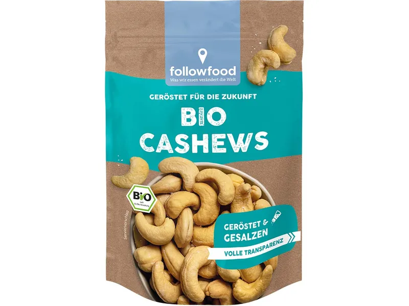 followfood followfood Bio-Cashewkerne, geröstet und gesalzen, 150 g – Produktbild 1 von 1
