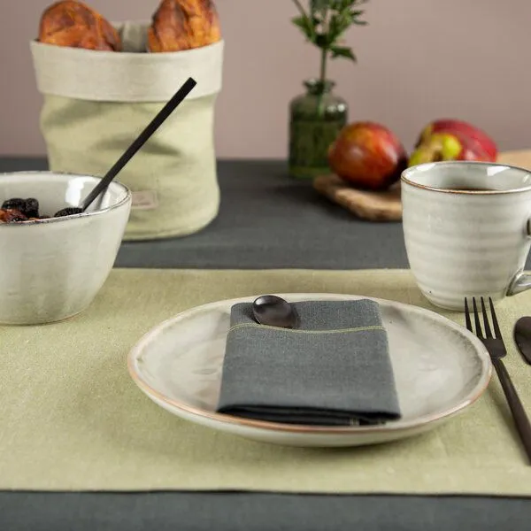 nahtur-design nahtur-design Tischset aus 100% Leinen, Leinendenim, Moos (grün), – Produktbild 1 von 5