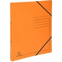 Exacompta 10 Exacompta Ringbücher, Colorspan-Karton, 355 g/m², DIN A4, Gummizug, 2 Ringe, orange – Produktbild 1 von 1