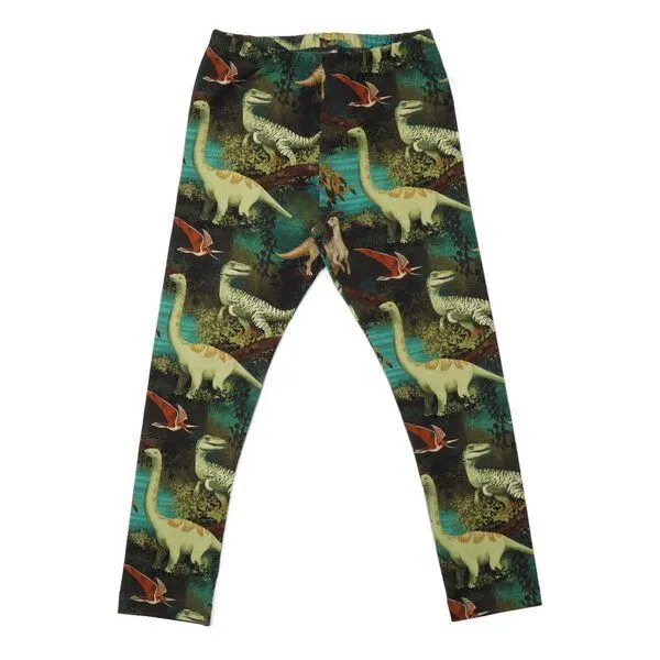 Walkiddy Babyleggings GOTS-zertifiziert aus Bio-Baumwolle grün mit Dinosaurier-Motiv – Walkiddy – Produktbild 1 von 2