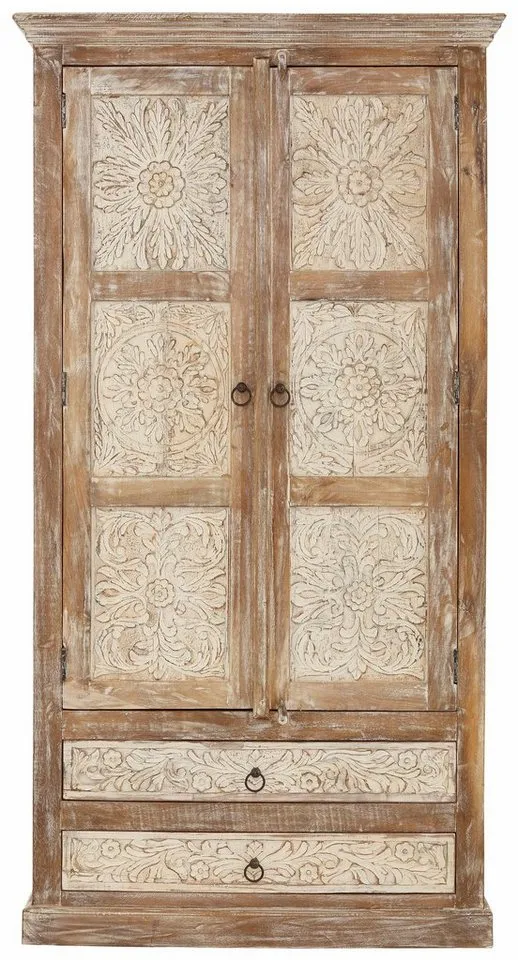 OTTO home Stauraumschrank Malati Mehrzweckschrank mit 2 Türen, 2 Schubläden & dekorative Fräsung Breite 105 cm, Braun, – Produktbild 2 von 5