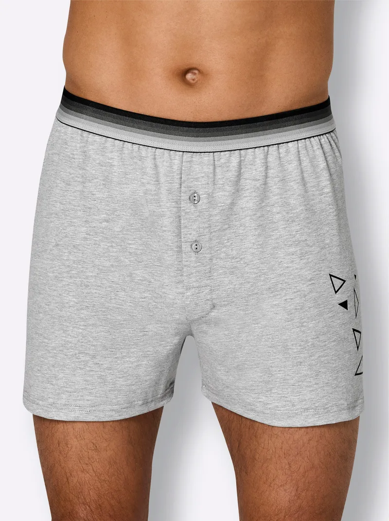 wäschepur men Boxershorts grau-meliert, Grau-meliert, – Produktbild 2 von 3