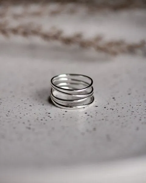 lille mus lille mus Ring 'Loop Basic' 925 Silber, Silber, – Produktbild 1 von 4