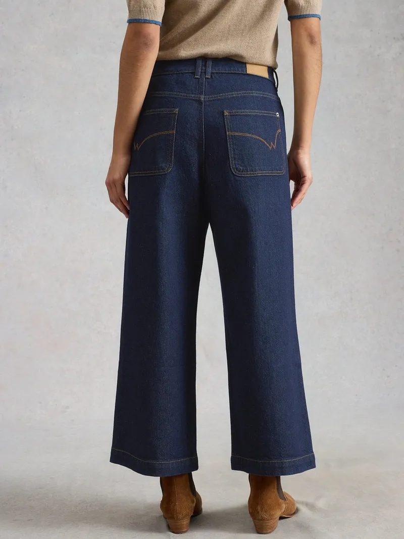 White Stuff 7/8-Jeans Tia mit weitem Bein - 50/R, Dunkeldenim, – Produktbild 4 von 4