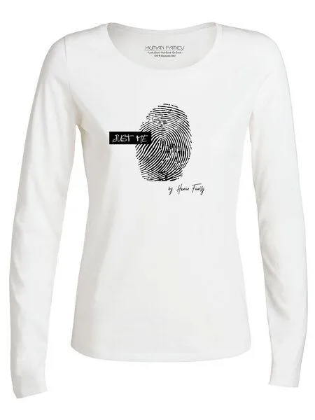 Human Family Human Family Damen Longsleeve - "Have Fun - Just Me" in white – Produktbild 1 von 1