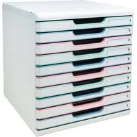 Exacompta Exacompta Schubladenbox "Modulo AutentiK" DIN A4+, 10 Schubladen fbg sort., Korpus weiß – Produktbild 1 von 1