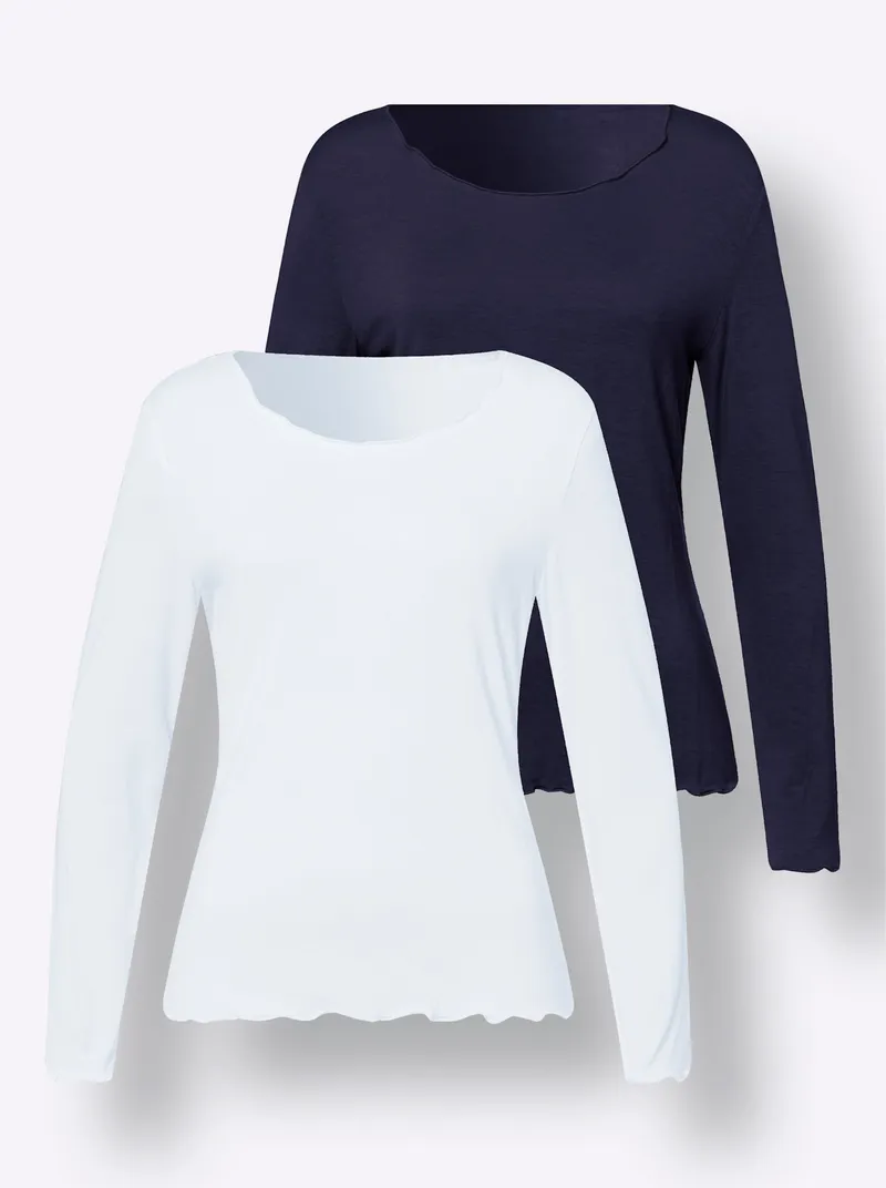 heine Shirt-Set marine-ecru, Marine-ecru, – Produktbild 1 von 2