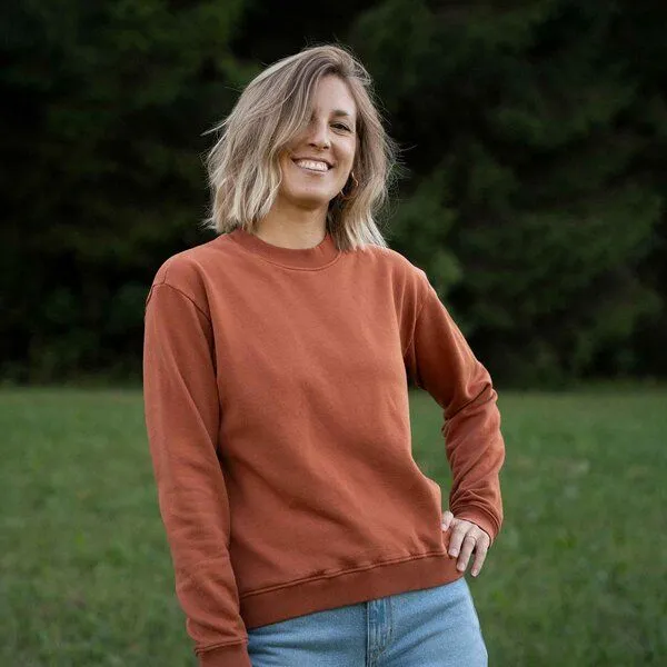 Vresh Clothing Vresh Clothing Vrancesca - Sweater aus Biobaumwolle, Rost, – Produktbild 4 von 4