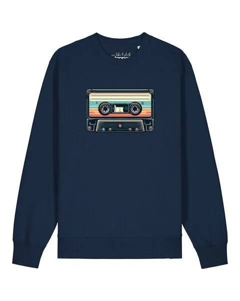 watapparel watapparel Sweatshirt Unisex Retro Kassette, French navy, – Produktbild 1 von 2