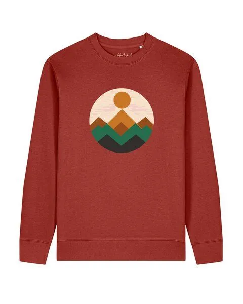watapparel watapparel Sweatshirt Unisex Geometric Landscape 2, Earthy red, – Produktbild 1 von 2