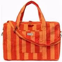 KIKOONI KIKOONI handgefertigte große Reisetasche " TRAVELER BAG ", Bold stripes tangerine, – Produktbild 1 von 1