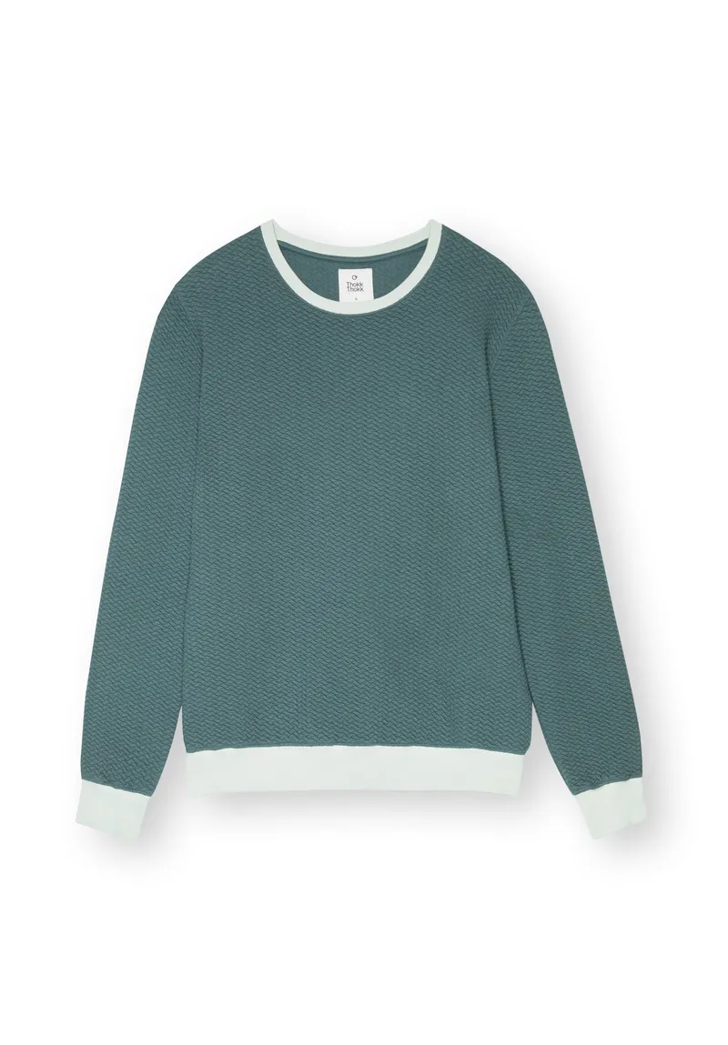 THOKKTHOKK ThokkThokk Herren vegan Pullover Structured Fir Tree, Grün, – Produktbild 2 von 2
