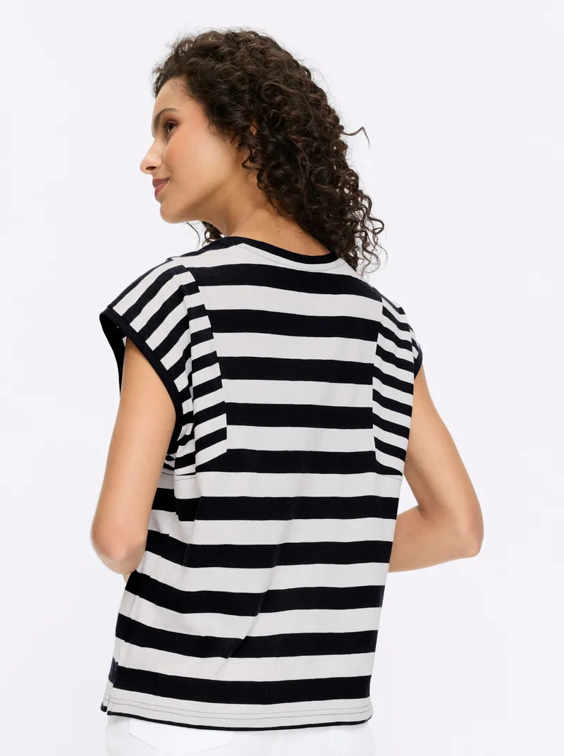heine Streifenshirt marine-weiß-gestreift, Marine-weiß-gestreift, – Produktbild 2 von 2