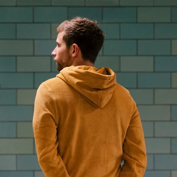 LANGBRETT LANGBRETT frottee hoodie | unisex, Curry (gelb), – Produktbild 3 von 3
