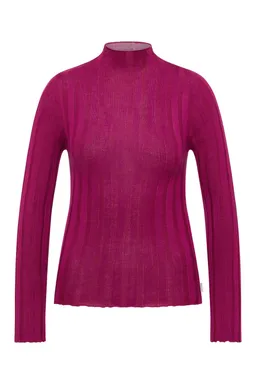 Tranquillo Oberteil aus Carool aus EcoVero-Rippstrick - raspberry / S – Produktbild 1 von 1