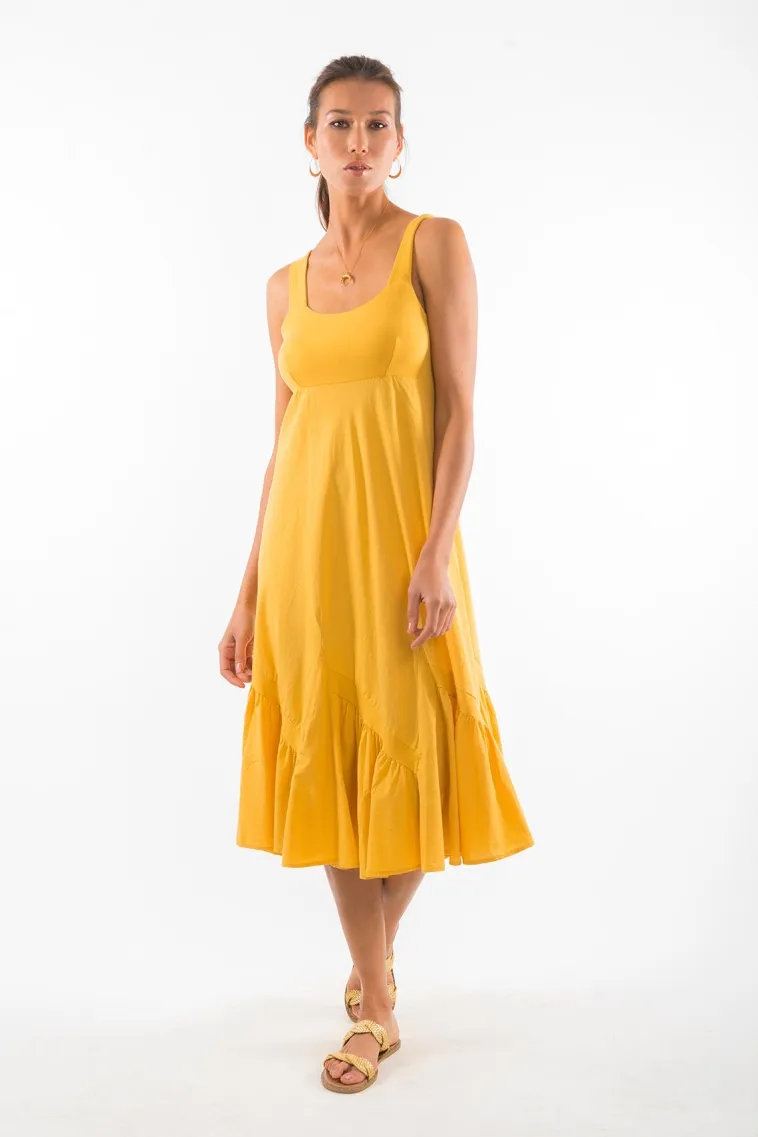 RAVENS VIEW IBIZA RAVENS VIEW IBIZA Damen vegan Kleid Coco Gold Gelb, Dunkelgelb, – Produktbild 2 von 2