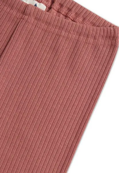 Leela Cotton Leela Cotton Kinder Ripp Leggings aus 100% kba-Baumwolle - Feiner Ripp Struktur 2052, Dunkel mauve, – Produktbild 2 von 2