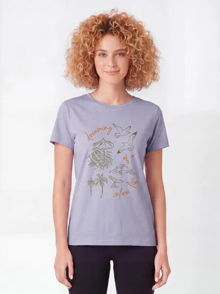 watapparel watapparel T-Shirt Frauen Dreaming of a slow life, Lavender, – Produktbild 2 von 2