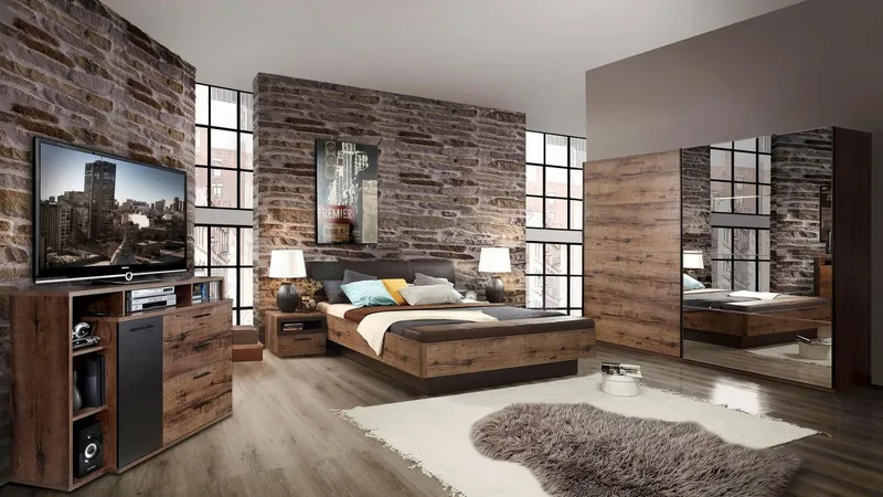 FORTE Schwebetürenschrank Jacky, mit Spiegelpaneele, Metallgriffe (B/H/T ca: 270/210x61), Beige|schwarz, – Produktbild 3 von 4
