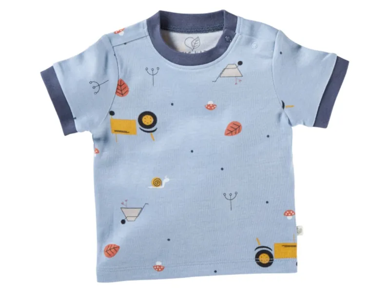 HANS NATUR Baby T-Shirt Bio-Baumwolle Garten blau Gr.50/56, Blau, – Produktbild 1 von 2