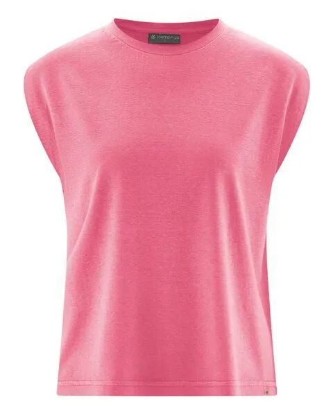 HempAge HempAge Damen ärmelloses T-Shirt Hanf/Biobaumwolle, Hibiscus(rosa), – Produktbild 3 von 4