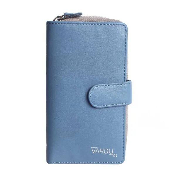 Vargu Vargu Echtleder Geldbörse SABA 1-A, Sky blue - sage green, – Produktbild 2 von 4