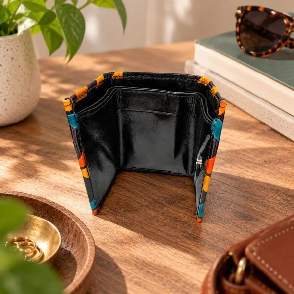Janselo Nomad Lines Design Shanti-Leder-Geldbörse – Produktbild 3 von 4