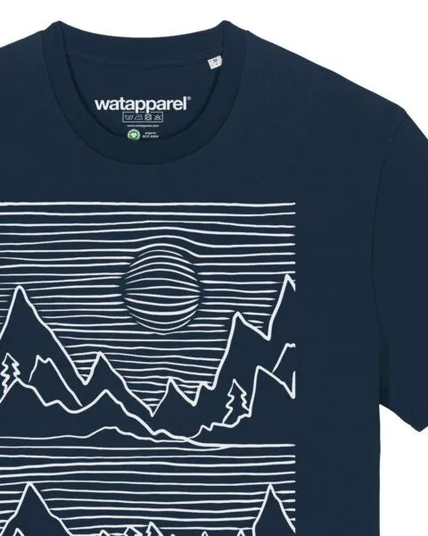 watapparel watapparel T-Shirt Unisex Mountains, French navy, – Produktbild 3 von 4