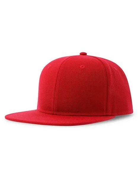 Atlantis Headwear Atlantis Headwear Basecap Flacher Schirm mit Kunststoffverschluss Snap Back, Rot, – Produktbild 2 von 3