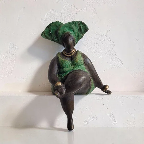 Moogoo Creative Africa Moogoo Creative Africa Bronze-Skulptur "Bobaraba Yolanda" Unikate by Hamidou | handgemacht, Grün, – Produktbild 3 von 3