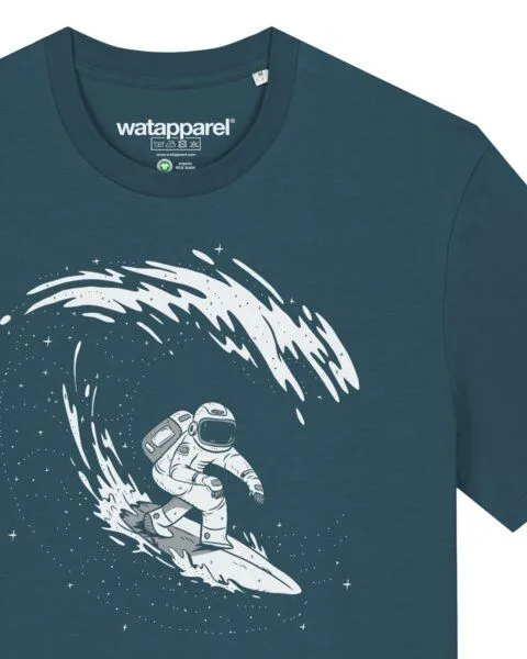 watapparel watapparel T-Shirt Unisex Surfing Spaceman, Stargazer, – Produktbild 3 von 5