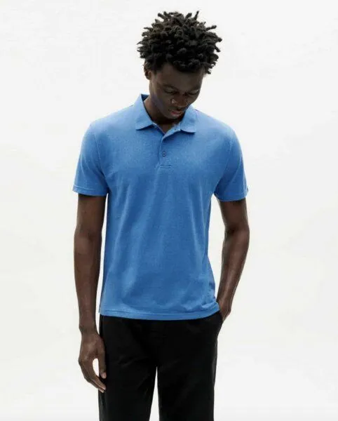 thinking mu thinking mu Hemp Polo, Blue (blau), – Produktbild 1 von 2