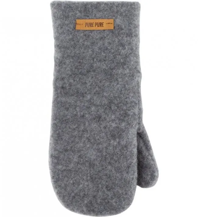 Pure Pure Pure Pure Merino-Fleece Fäustlinge GOTS, Schiefer, – Produktbild 1 von 2