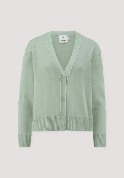 hessnatur hessnatur Strick Jacke Relaxed aus reiner Bio-Baumwolle mit edlem Leinen, Jadegrün, – Produktbild 4 von 4
