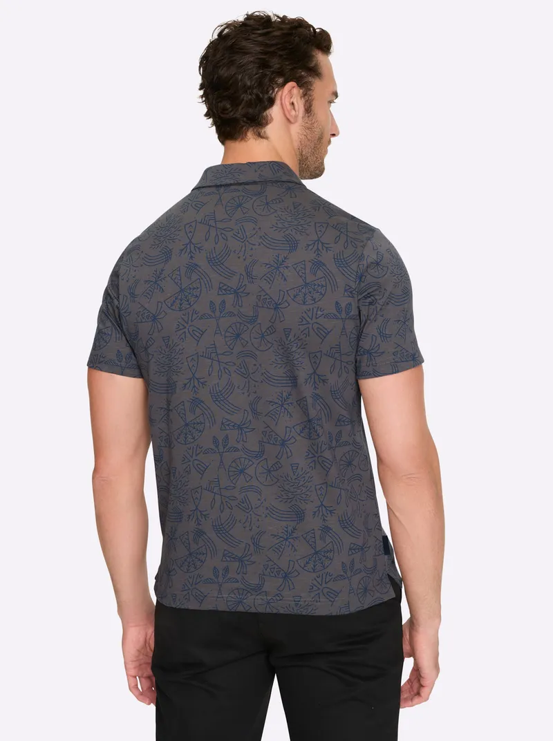 marco donati Kurzarmshirt anthrazit-bedruckt, Anthrazit-bedruckt, – Produktbild 2 von 2