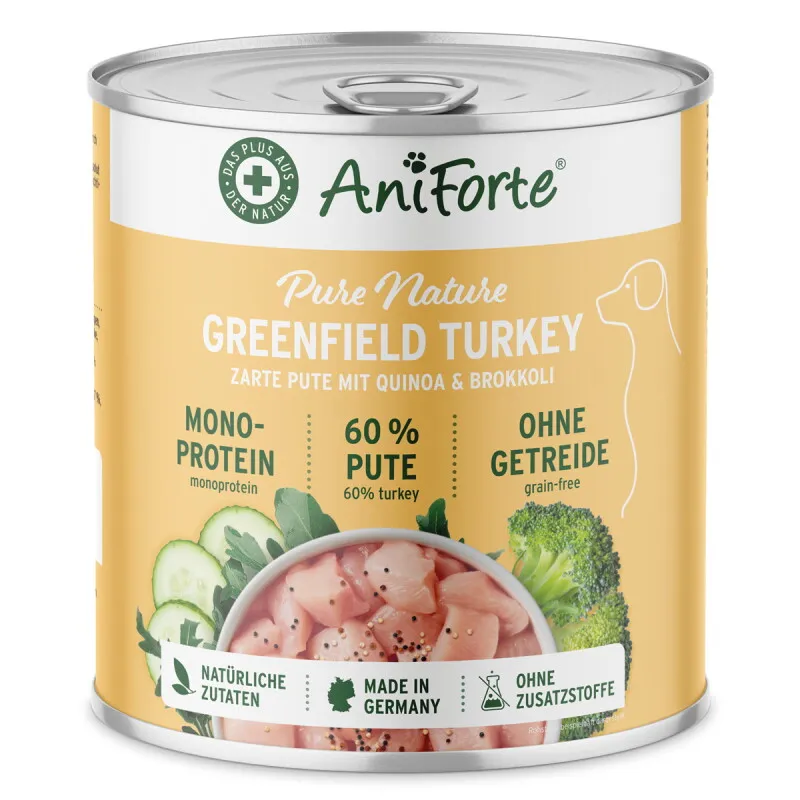 AniForte AniForte Nassfutter GreenfieldTurkey Pute 6x800 g – Produktbild 1 von 2