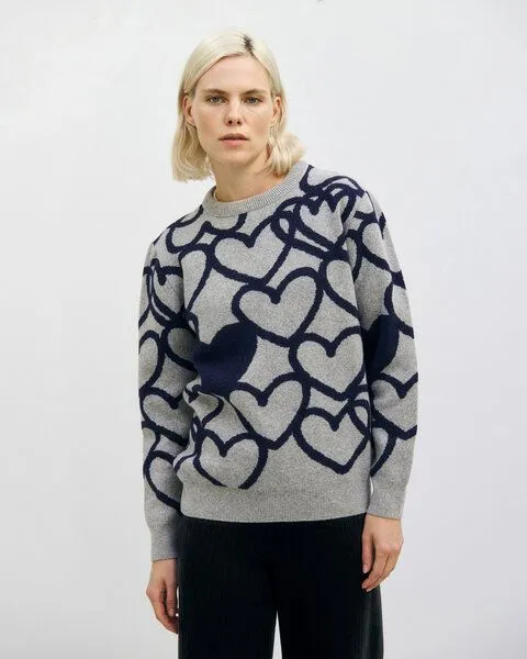 Rotholz Rotholz Affection Strick Sweatshirt Recycelte Wolle - Hellgrau, Hellgrau, – Produktbild 2 von 8