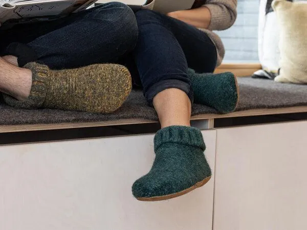 Gottstein Gottstein Knit Boot Hüttenschuhe aus reiner Schurwolle, Grün, – Produktbild 1 von 3